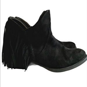 Not Rated Black Fringe Ankle Boots